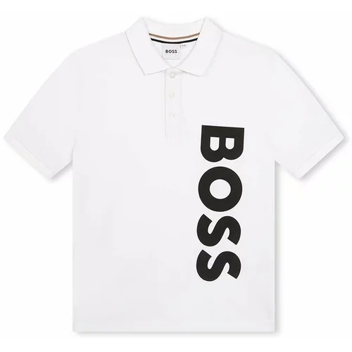 Boss Pamučna polo majica boja: bijela, s tiskom