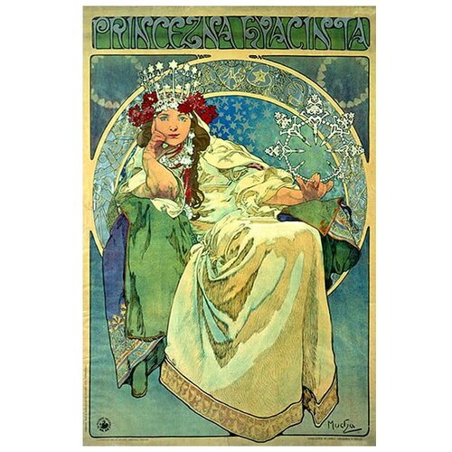 Fedkolor Reprodukcija slike Alfons Mucha - Princess Hyazin, 60 x 40 cm Slike