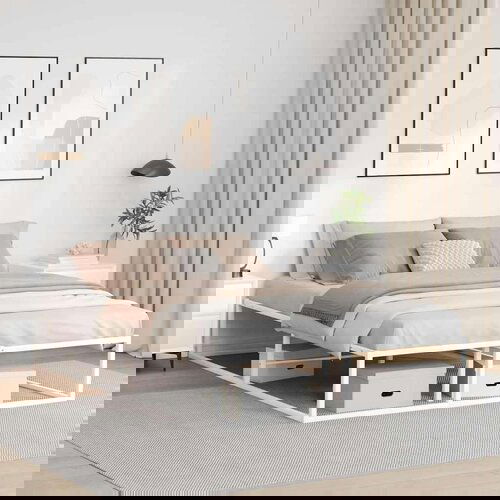 vidaXL Okvir kreveta bez madraca Bijeli 140x200 cm Metalni Cijene