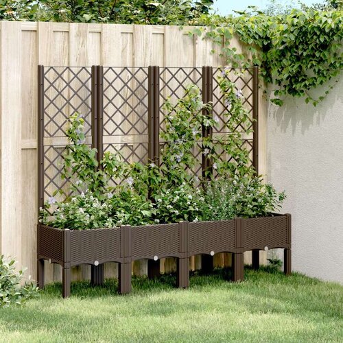  Vrtna sadilica s re&amp;scaron;etkom smeđa 160 x 40 x 142 cm PP Slike