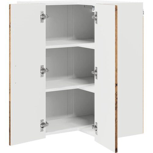  Zidni kutni ormar Lucca Staro drvo 57 x 57 x 80 cm Slike