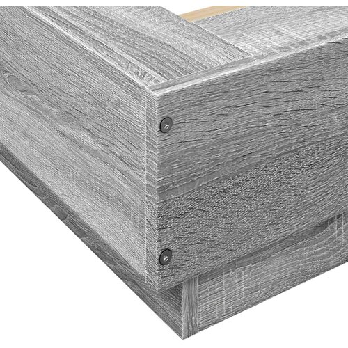 vidaXL Okvir za krevet s LED svjetlima boja hrasta 120 x 190 cm drveni Cijene