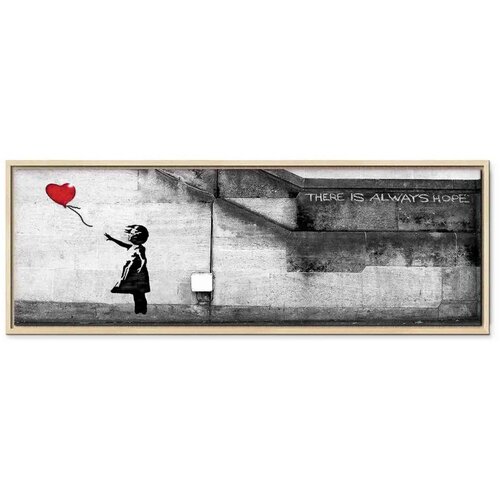  Slika - There is Always Hope (1 Part) Narrow Red 90x30 U prirodnom drvenom okviru Slike