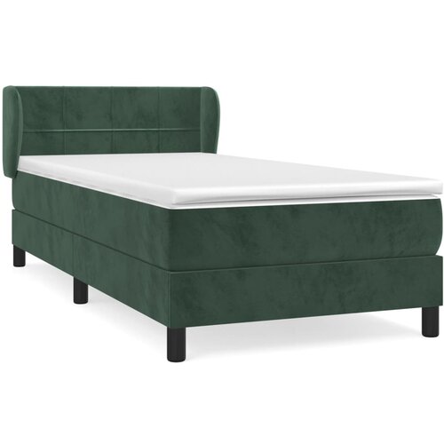 VidaXL Box spring krevet s madracem tamnozeleni 100x200 cm bar&amp;scaron;unasti Slike