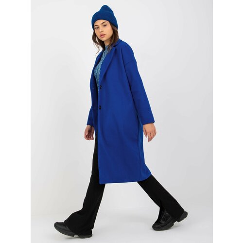 Fashion Hunters Cobalt lady's coat with pockets OCH BELLA Cene