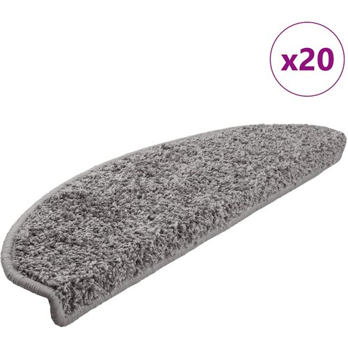  Prostirke za stepenice 20 kom 65x21x4 cm sive poluokrugle velike Slike