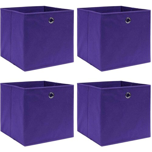 vidaXL Kutije za pohranu 4 kom netkana tkanina 28x28x28 cm ljubičaste Cijene