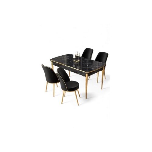 Hanah home trpezarijski set, 5 dijelova, crni Cijene