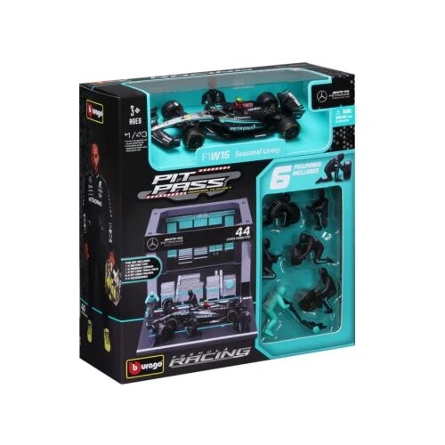 Burago vozilo 1:43 formula pit pass - mercedes-amg petronas f1 w15 team ( BU38452 ) Cene