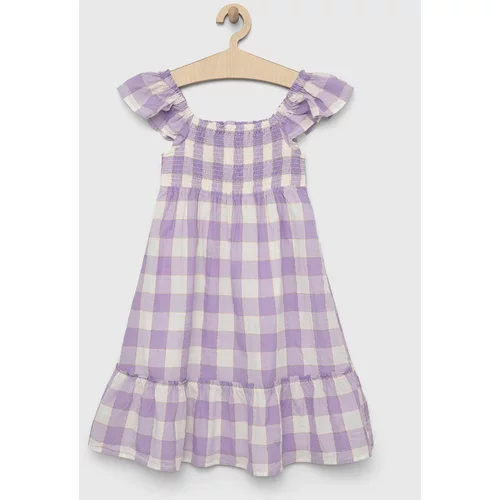 GAP Dječja haljina boja: ljubičasta, midi, širi se prema dolje