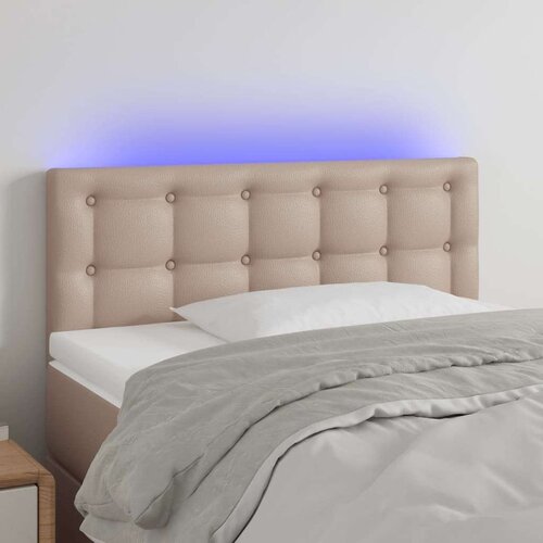 vidaXL LED posteljno vzglavje kapučino 80x5x78/88 cm umetno usnje Cene