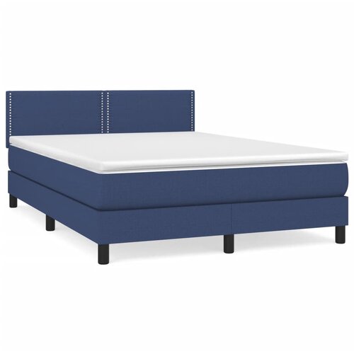 Maison Chic Box spring postelja - Vzmetna postelja z vzmetnico moder 140x190 cm blago SL12885, (21883535) Cene