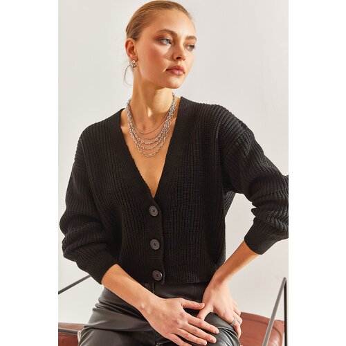 Bianco Lucci Women's Three-Button Corded Knitwear Cardigan Slike