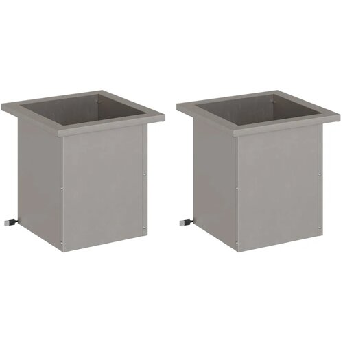  Vrtna posuda za sadnju s LED svjetlom 2 kom. Rđa - Otporni čelik 30 x 30 x 30 cm 2 Slike