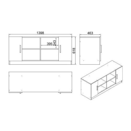  Komoda s ladicama 139x61,8x46,3 cm Hrast-Crna Slike