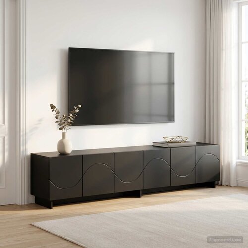  TV stalak 180 x 34,5 x 40 cm Crna Konstruirano drvo Cijene