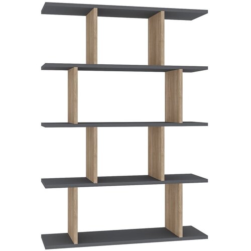 Kalune Design Siva/prirodna polica za knjige u dekoru hrasta 90x127 cm Harmon - Slike
