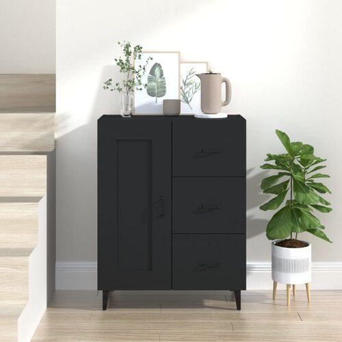  Komoda crna 69,5 x 34 x 90 cm od konstruiranog drva Slike
