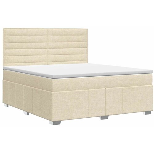  Boxspring krevet s madracem Krem 140 x 200 cm Tkanina - Krem 140 x 200 cm Dizajn linija Slike