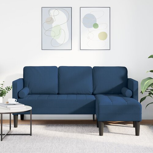 vidaXL L-kotni kavč Modra Tkanina 173 x 131 x 67 cm L-kotni kavč Cene