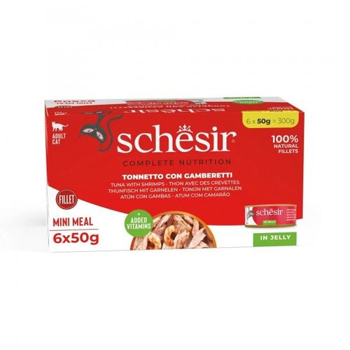 Schesir Complete&Balanced konzerva za mačke Multipack - Tuna i škampi želeu 85g Cene