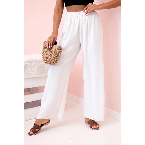 Kesi Włoski Wide-leg trousers light beige Cene