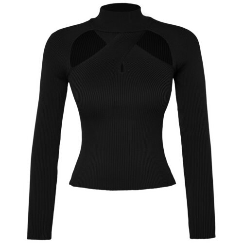 Trendyol Black Window/Cut Out Knitwear Sweater Slike
