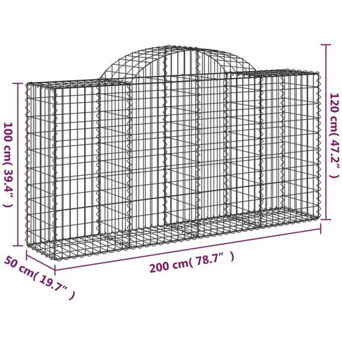  Gabionska košara s lukom 200x50x100/120 cm pocinčano željezo Cijene