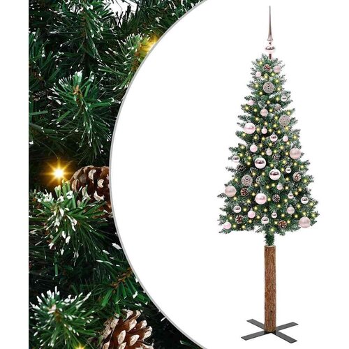 vidaXL Mršavo božićno drvce s 150 LED svjetlima Zelena i bijela 150 cm Cene