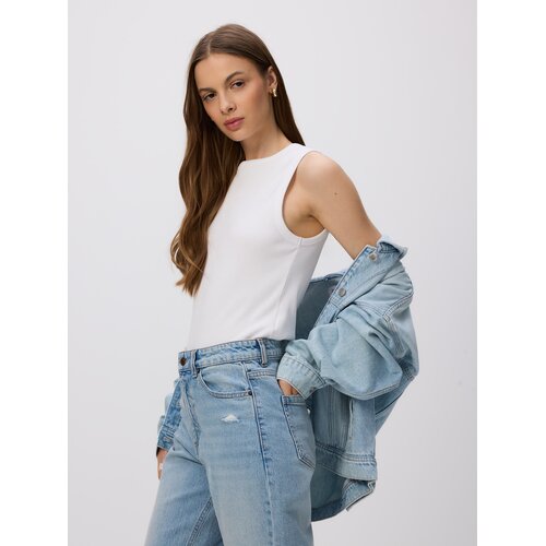 Reserved Mom fit traperice - plava Cene