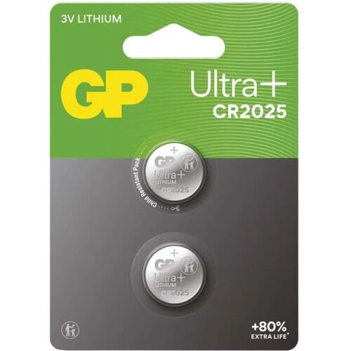 Gp alkalna baterija Ultra Plus Lithium, CR2025, 3 V, 2 kos, B15253UP Slike