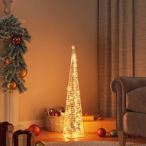  Akrilni ukrasni stožac s LED svjetlima topli bijeli 90 cm Slike