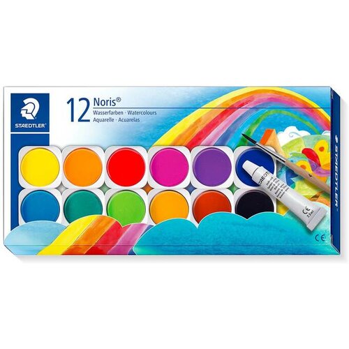 Staedtler Vodene barvice Noris, plastična embalaža, 12 barv Slike