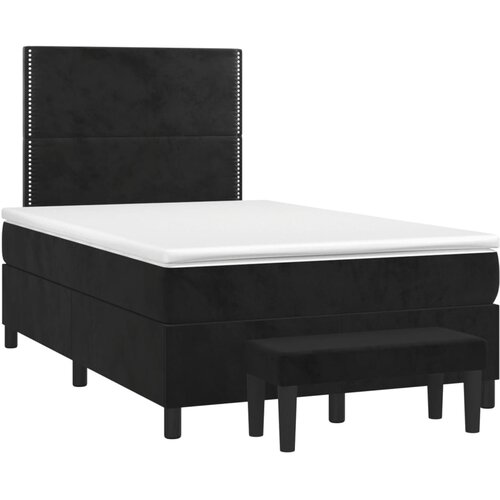 VidaXL Krevet box spring s madracem crni 120 x 190 cm bar&amp;scaron;unasti Slike