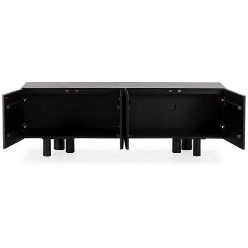 MOME Crna TV komoda od masivnog manga 160x55x40 cm Tamira &amp;ndash; Slike