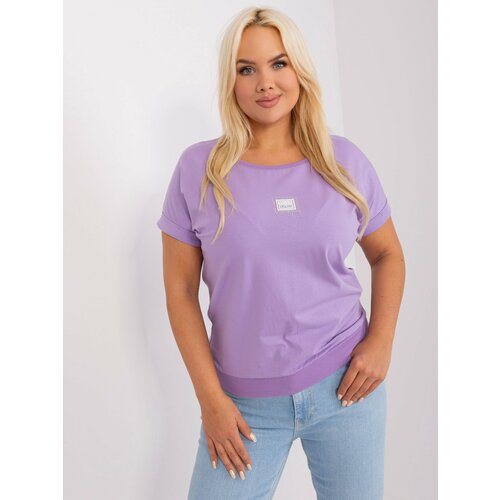 Fashion Hunters Purple plus size blouse with rhinestones Slike