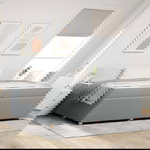 vidaXL Konstrukcija postelje Drugo Svetlo siva 200 x 200 cm blago Cene
