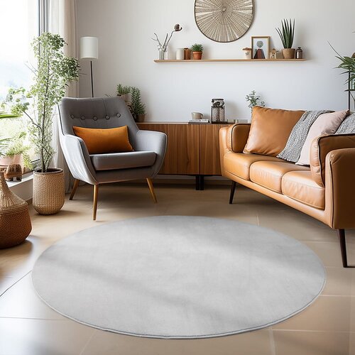 Ayyildiz Carpets Svijetlo sivi periv okrugao tepih &amp;oslash; 200 cm Sky &amp;ndash; Slike