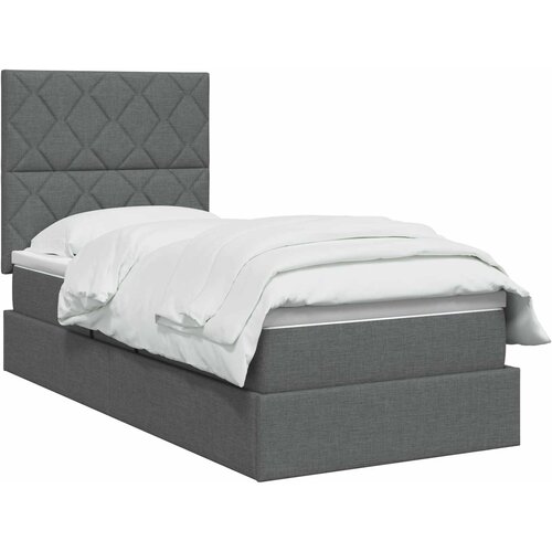  Krevet s madracem i skladi&amp;scaron;tem Tamnosiva 90 x 190 cm tkanina Slike