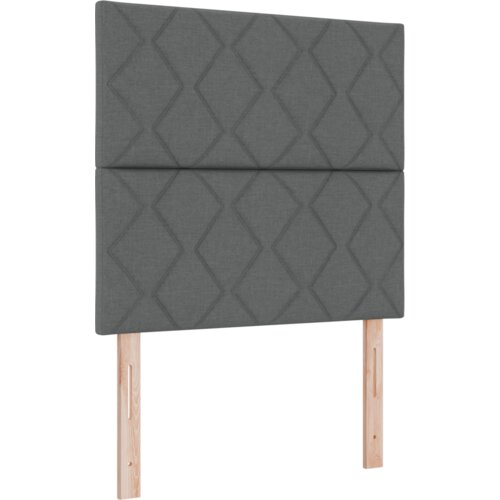 VidaXL Krevet sa oprugom s madracem i LED tamno siva 90x190 cm tkanina Slike