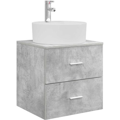  Set ormarića za kupaonicu 3 kom. Betonska siva 62,5 x 44,5 x 50 cm Slike
