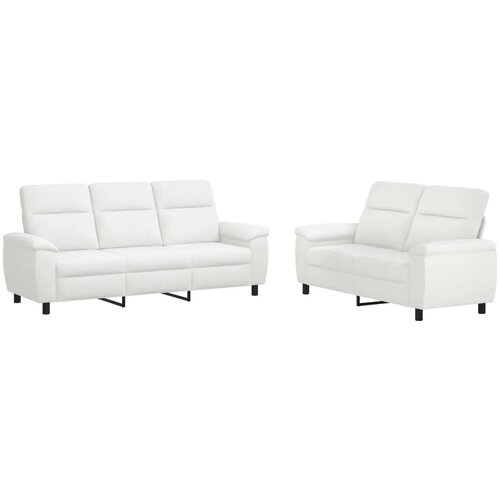  Set sofe 2 pcs Bijela Tkanina - Bijela 2-sjedalna (140 cm) + 3-sjedalna Slike