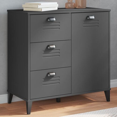 vidaXL Komoda VIKEN antracitno siva 80x40x80 cm trdna borovina Cene