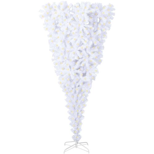  Umjetno božićno drvce s stalakom Bijelo 240 cm PVC i čelik Slike