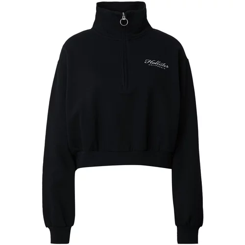 Hollister Sweater majica crna / bijela