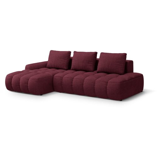 Cosmopolitan Design Bordo rdeča raztegljiva/s prostorom za shranjevanje kotna sedežna garnitura (levi kot/z ležalnikom) Linz &amp;ndash; Slike