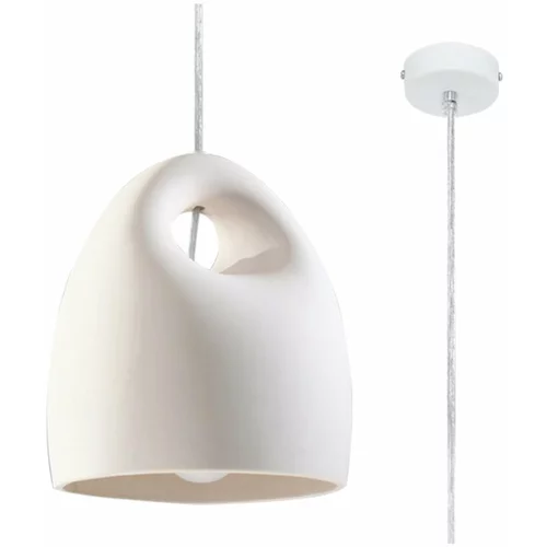 Nice Lamps Bela viseča svetilka s keramičnim senčnikom ø 25 cm Sativa –