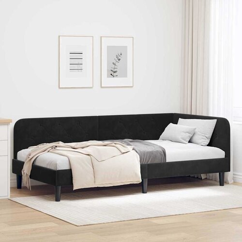  Kutni okvir kreveta Crna 90 x 200 cm Bar&scaron;un Cijene