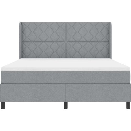  Krevet s opruga kutije Svijetlo siva 200 x 180 cm tkanina Slike