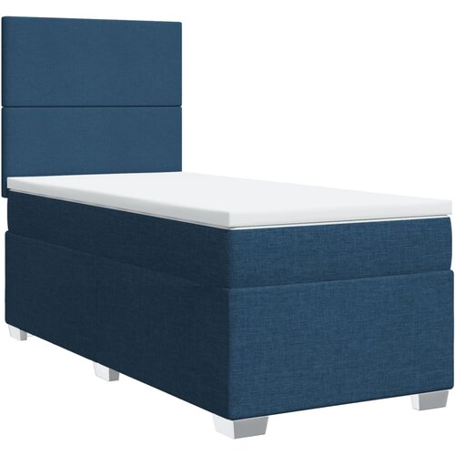vidaXL Box spring postelja z vzmetnico modra 90x200 cm blago, (21291946) Cene
